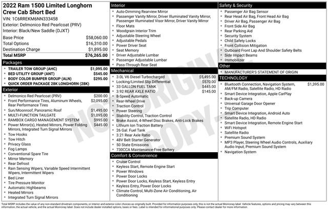 Used 2022 RAM 1500 Limited w/ Trailer Tow Group RWD image 17