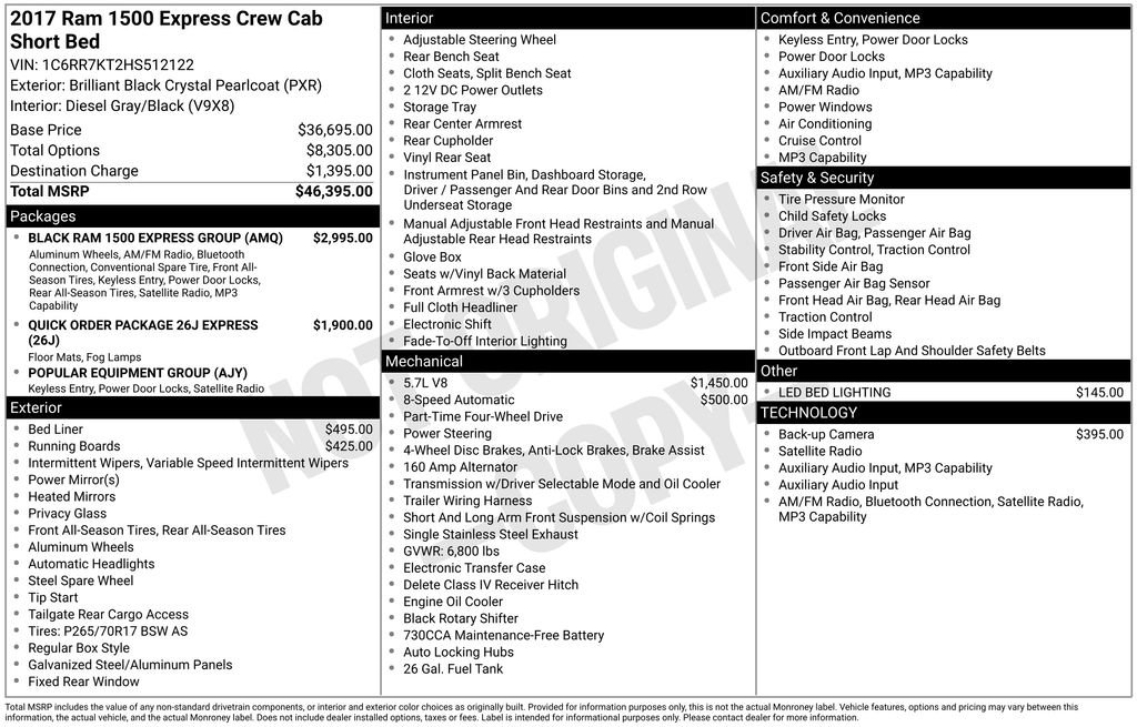 Used 2017 RAM 1500 Express w/ Black Ram 1500 Express Group image 11