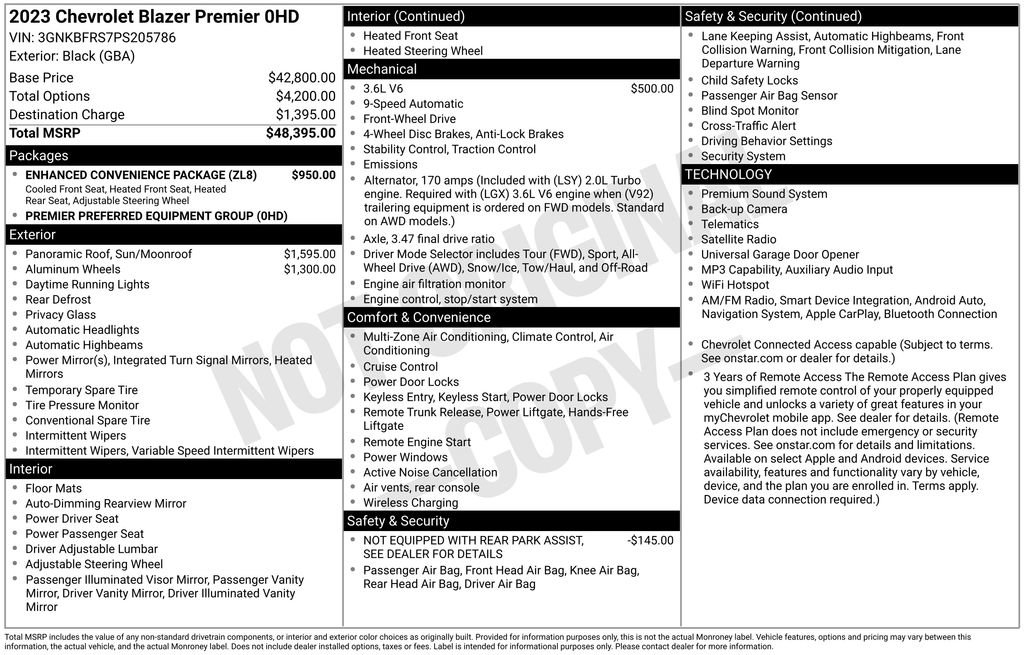 Used 2023 Chevrolet Blazer Premier w/ Enhanced Convenience Package FWD image 35
