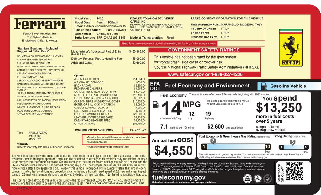 Certified 2025 Ferrari 12Cilindri RWD image 41