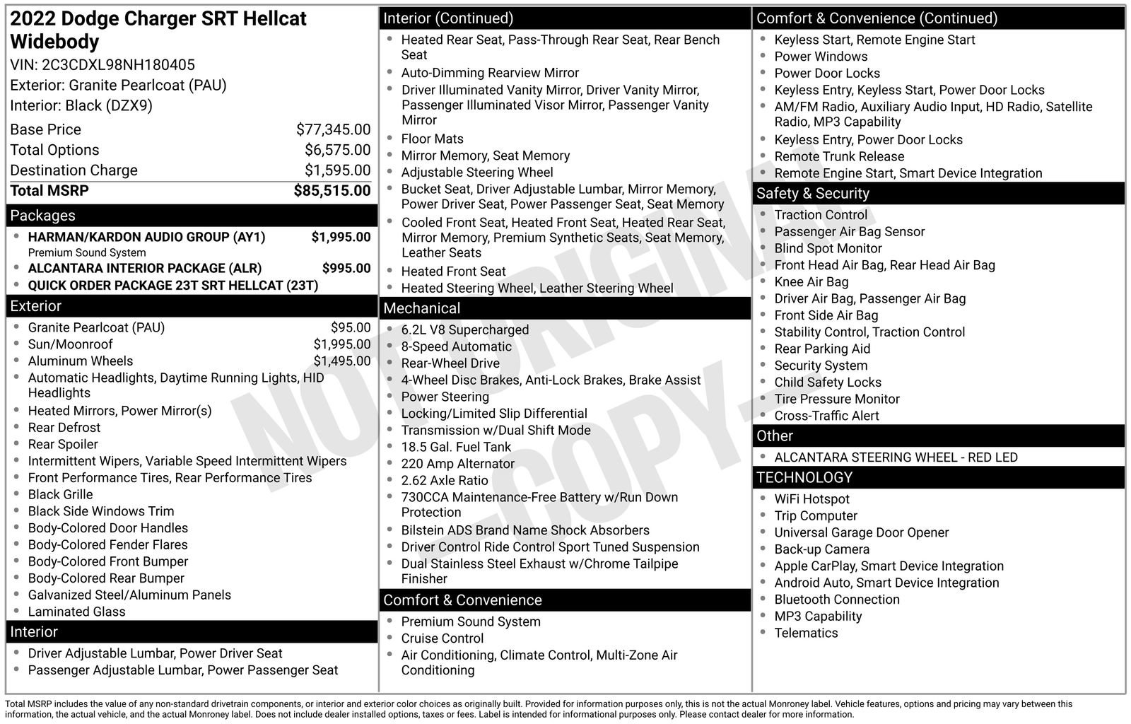 Used 2022 Dodge Charger SRT Hellcat w/ Harman/Kardon Audio Group RWD image 44