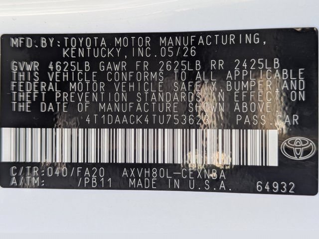 Used 2026 Toyota Camry LE FWD image 27
