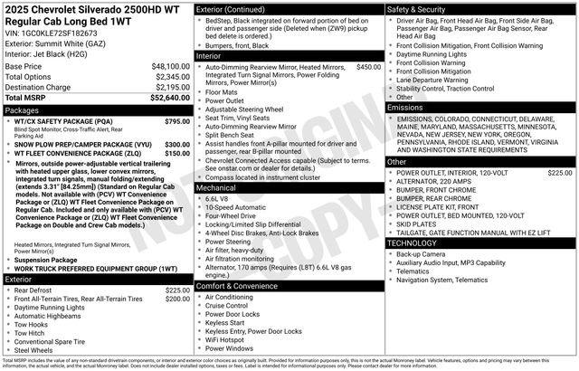 New 2025 Chevrolet Silverado 2500 W/T w/ WT/CX Safety Package image 6