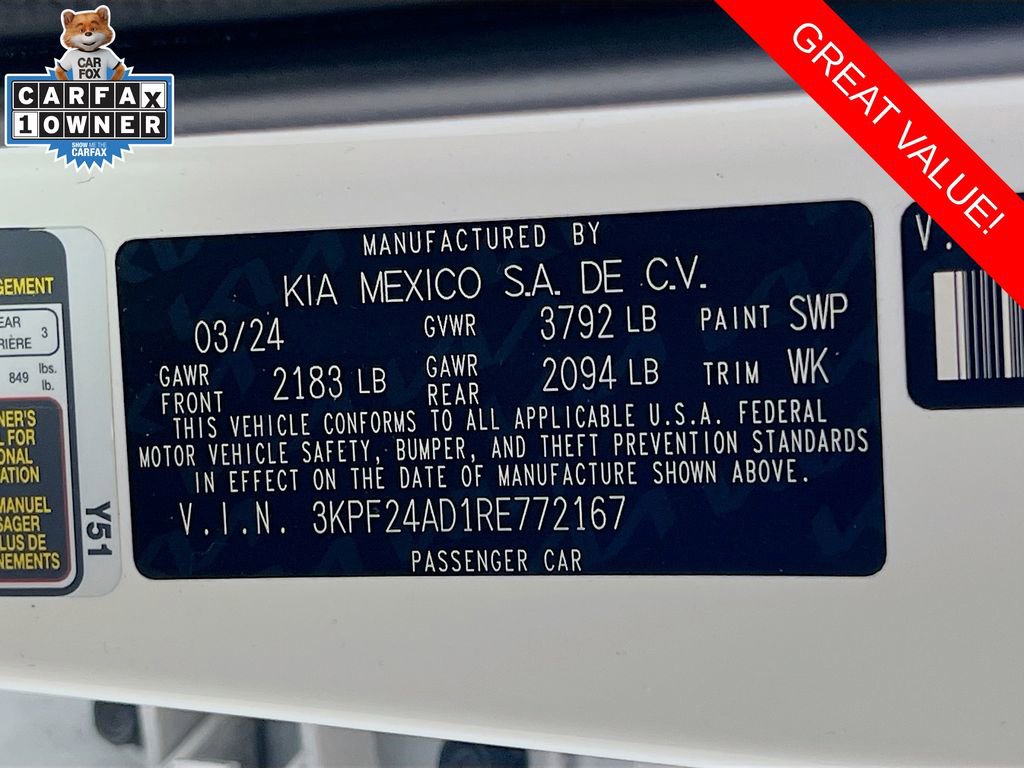 Certified 2024 Kia Forte LXS FWD image 30