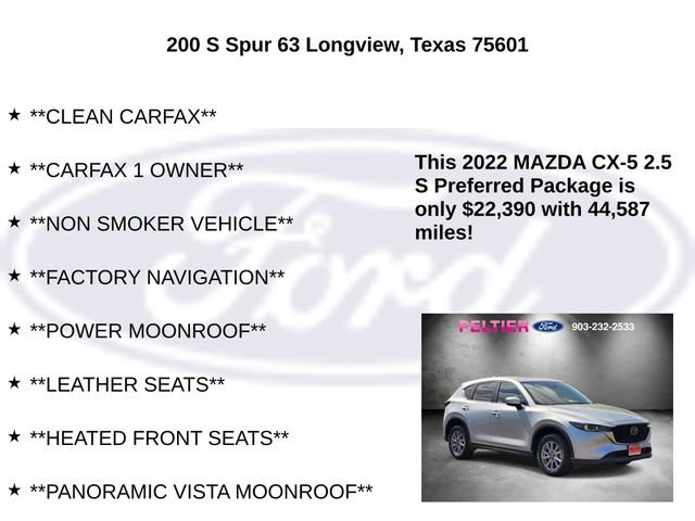 Used 2022 MAZDA CX-5 AWD 2.5 S w/ Preferred Package image 5