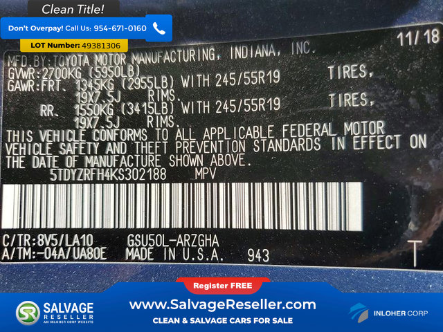 Used 2019 Toyota Highlander Limited Platinum FWD image 17