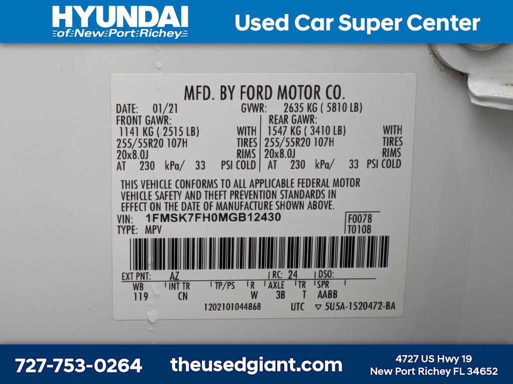 Used 2021 Ford Explorer Limited w/ Equipment Group 301A image 47