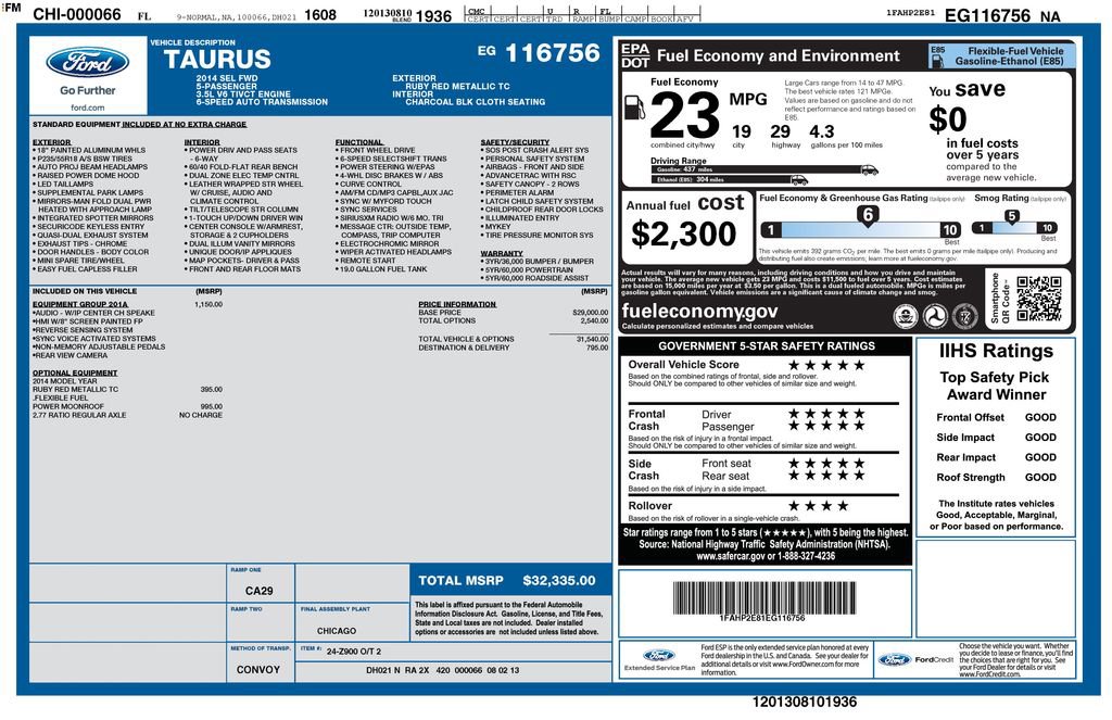 Used 2014 Ford Taurus SEL w/ Equipment Group 201A image 7