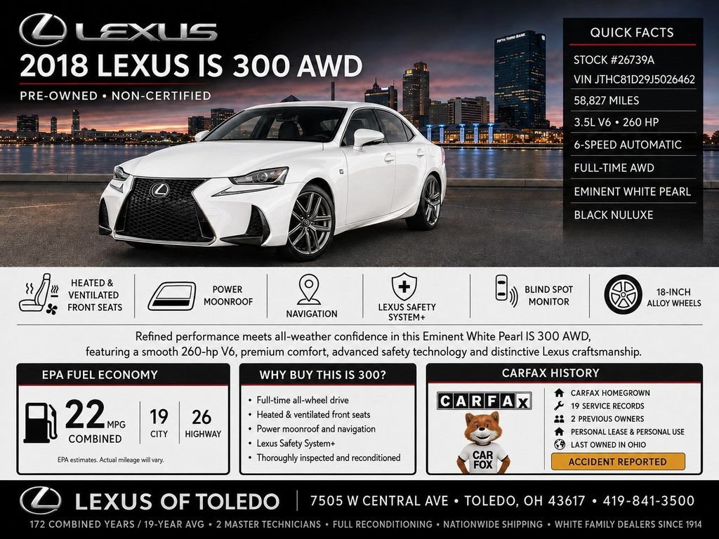 Used 2018 Lexus IS 300 AWD w/ Premium Package image 3