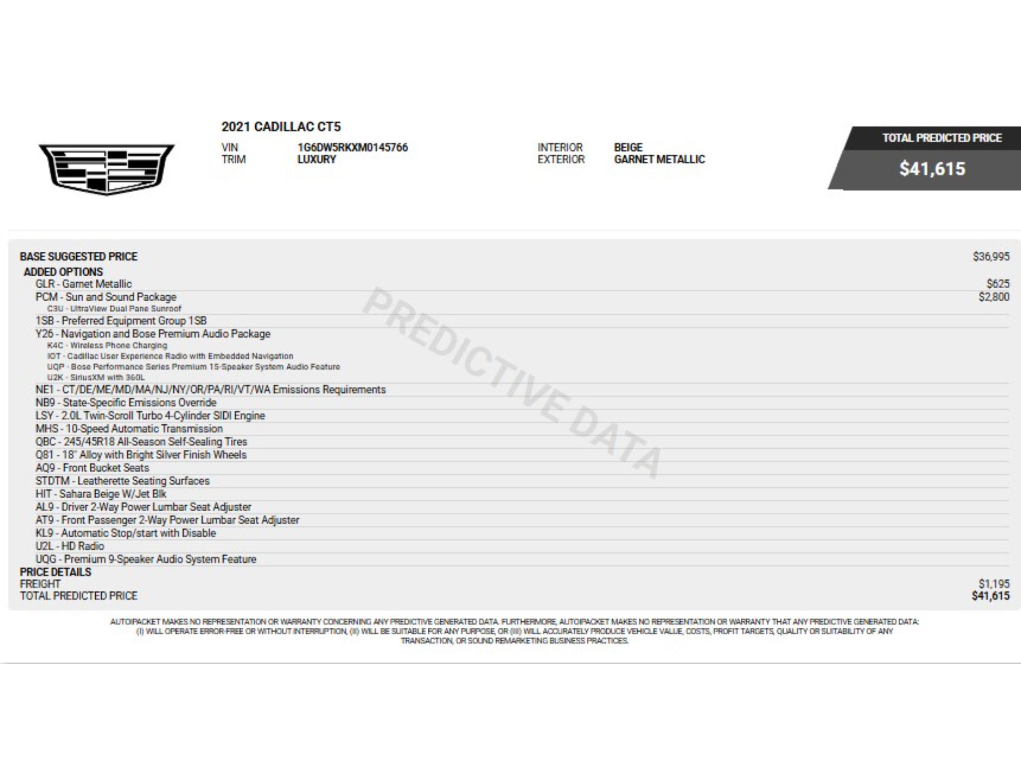 Used 2021 Cadillac CT5 Luxury w/ Sun And Sound Package RWD image 9