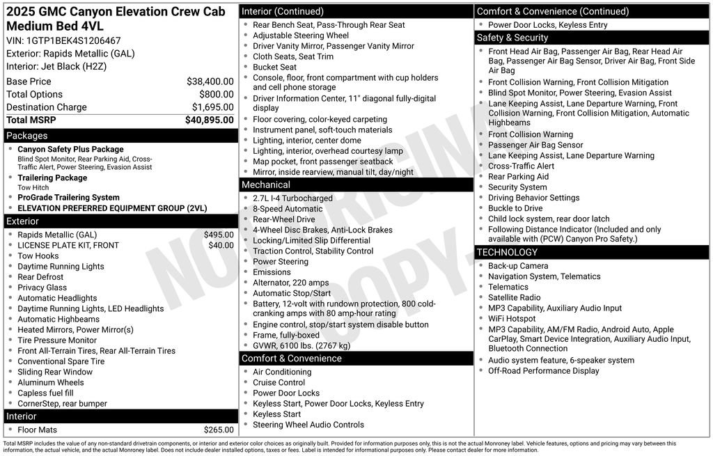 Used 2025 GMC Canyon Elevation RWD image 4
