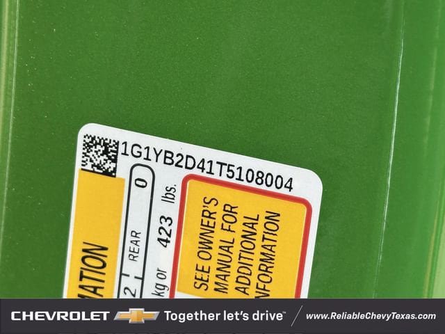New 2026 Chevrolet Corvette Stingray Preferred Cpe w/ Z51 Performance Package RWD image 31