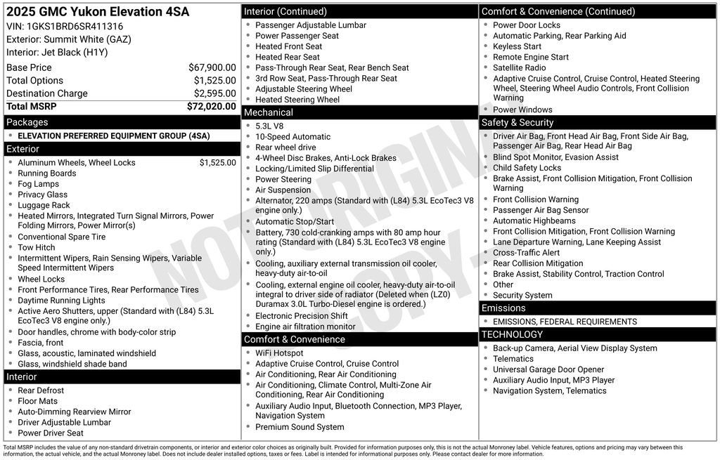 New 2025 GMC Yukon Elevation image 25