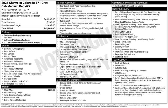 Used 2025 Chevrolet Colorado Z71 AWD/4WD image 17
