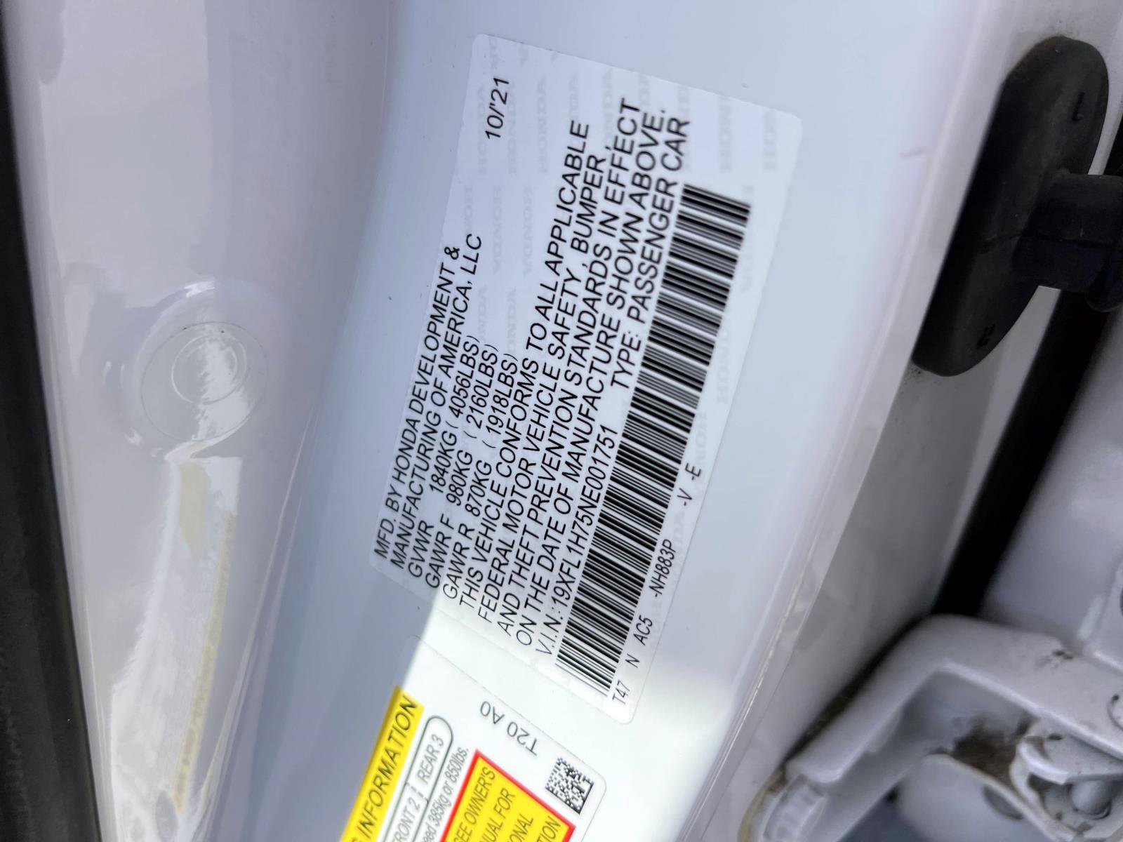 Used 2022 Honda Civic EX-L image 17