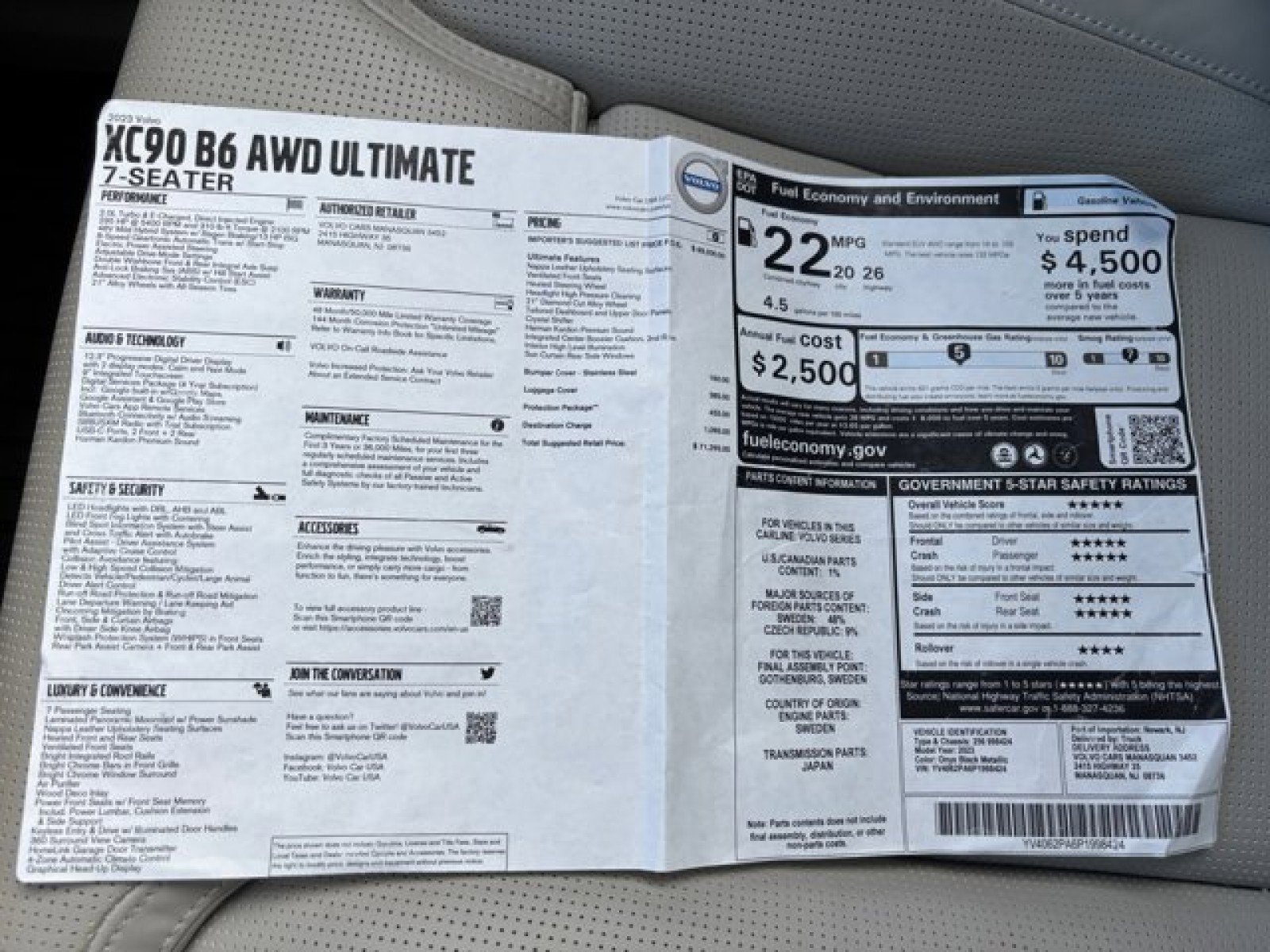 Used 2023 Volvo XC90 B6 Ultimate w/ Protection Package image 26