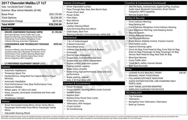 Used 2017 Chevrolet Malibu LT w/ Driver Confidence Package image 30