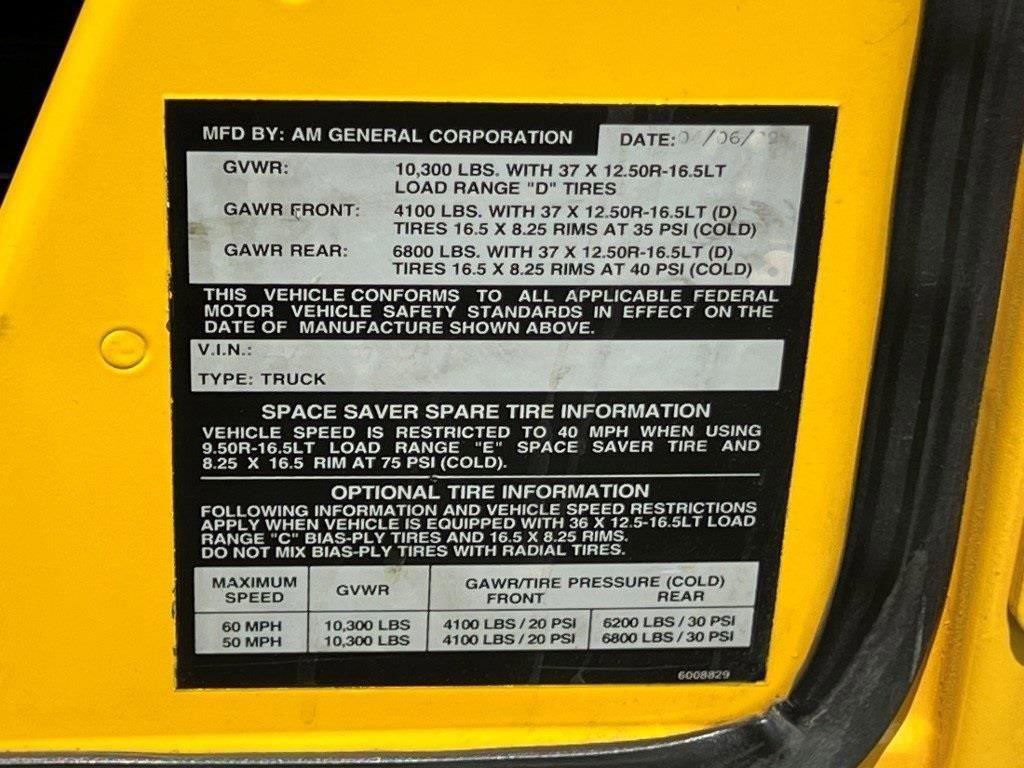 Used 1999 HUMMER H1 Open Top image 35