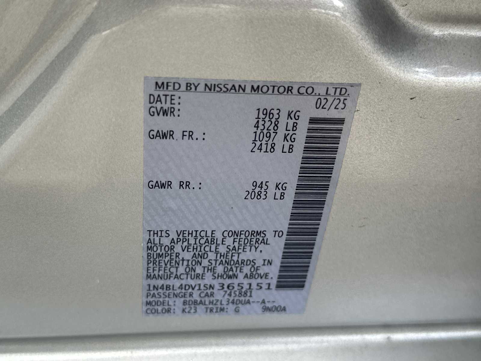 Used 2025 Nissan Altima 2.5 SV FWD image 26