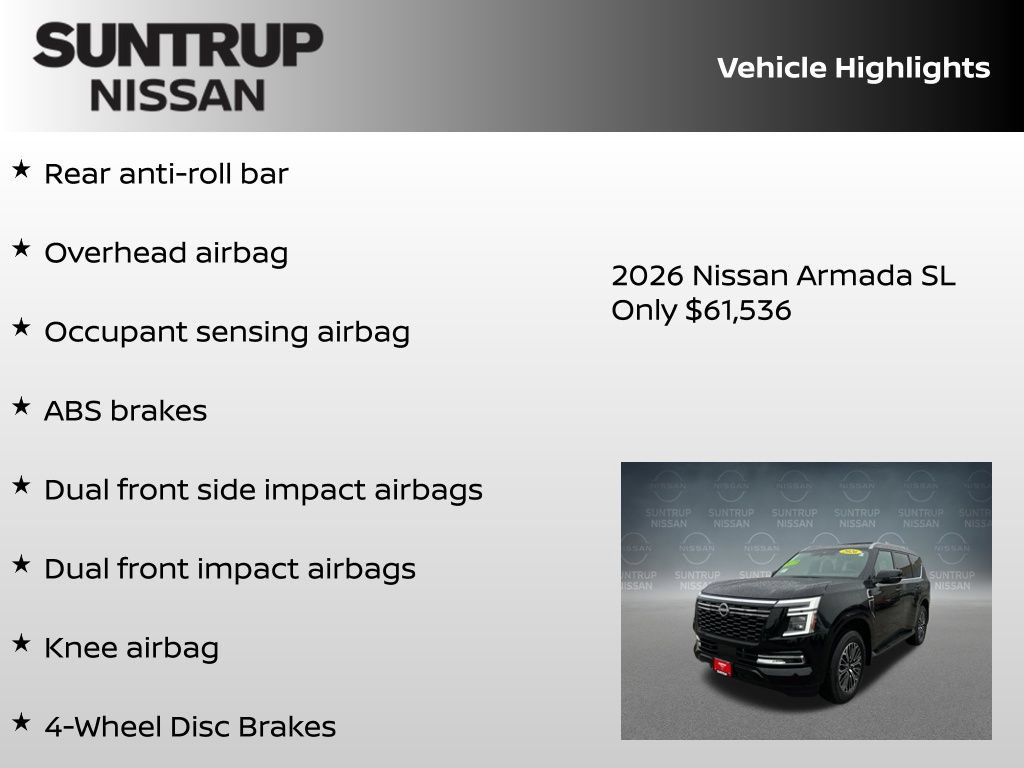 New 2026 Nissan Armada SL w/ Captain's Chari Seat Package AWD/4WD image 16
