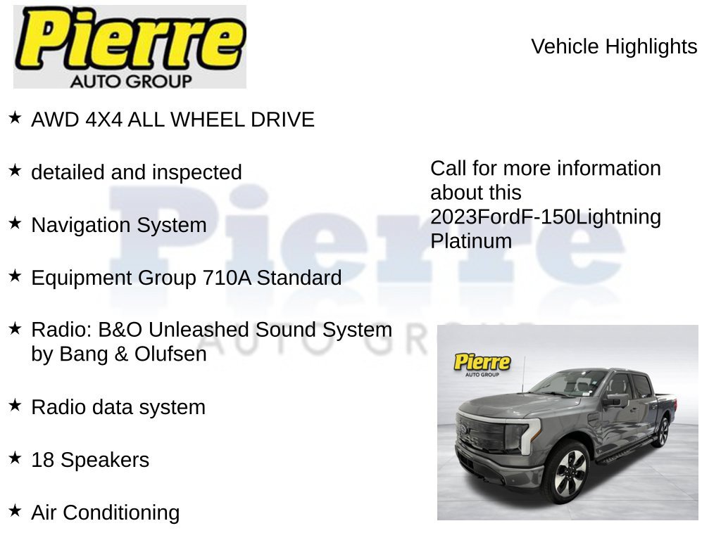 Certified 2023 Ford F150 Lightning Platinum AWD/4WD image 7