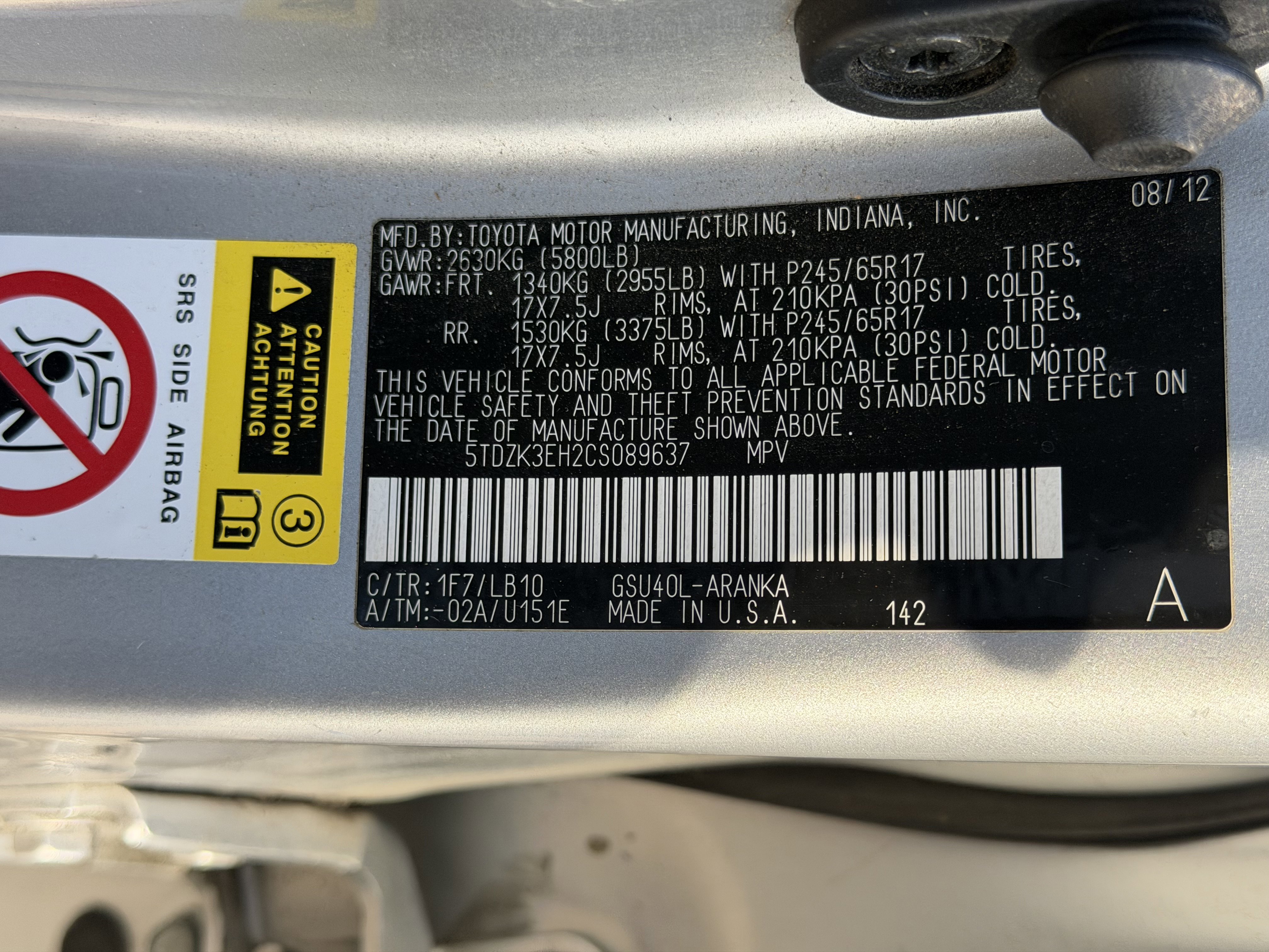 Used 2012 Toyota Highlander SE w/ Tow Pkg FWD image 34