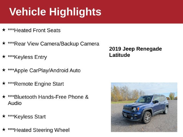 Used 2019 Jeep Renegade Latitude w/ Cold Weather Group AWD/4WD image 4