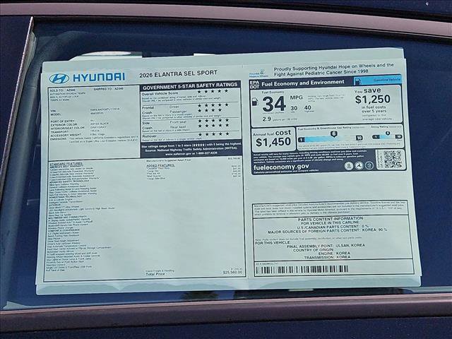 New 2026 Hyundai Elantra Sport FWD image 18