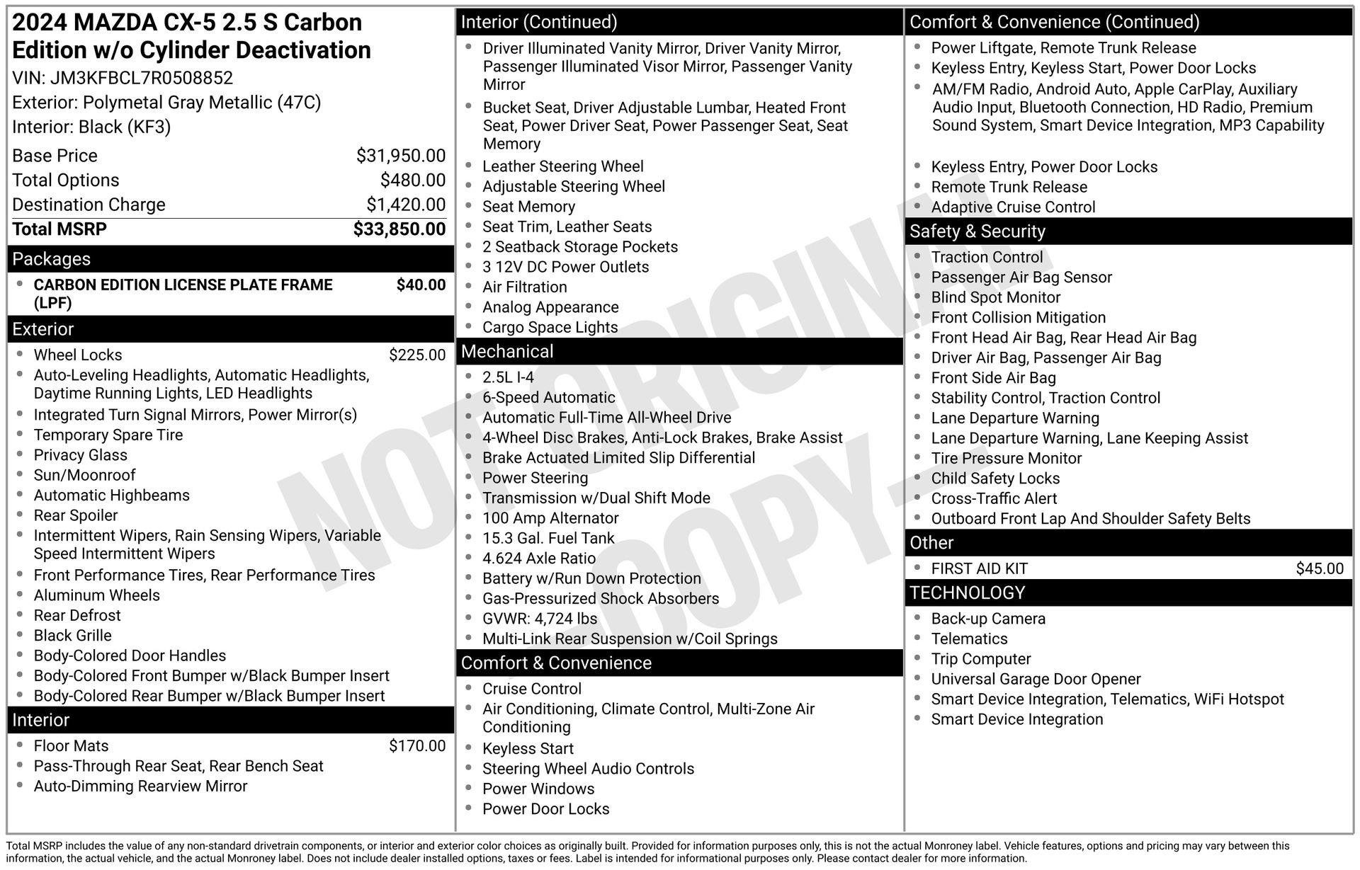 Certified 2024 MAZDA CX-5 Carbon Edition AWD/4WD image 35
