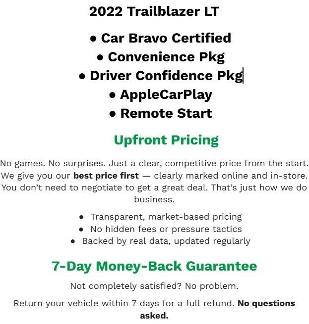 Certified 2022 Chevrolet TrailBlazer LT w/ Convenience Package FWD image 2