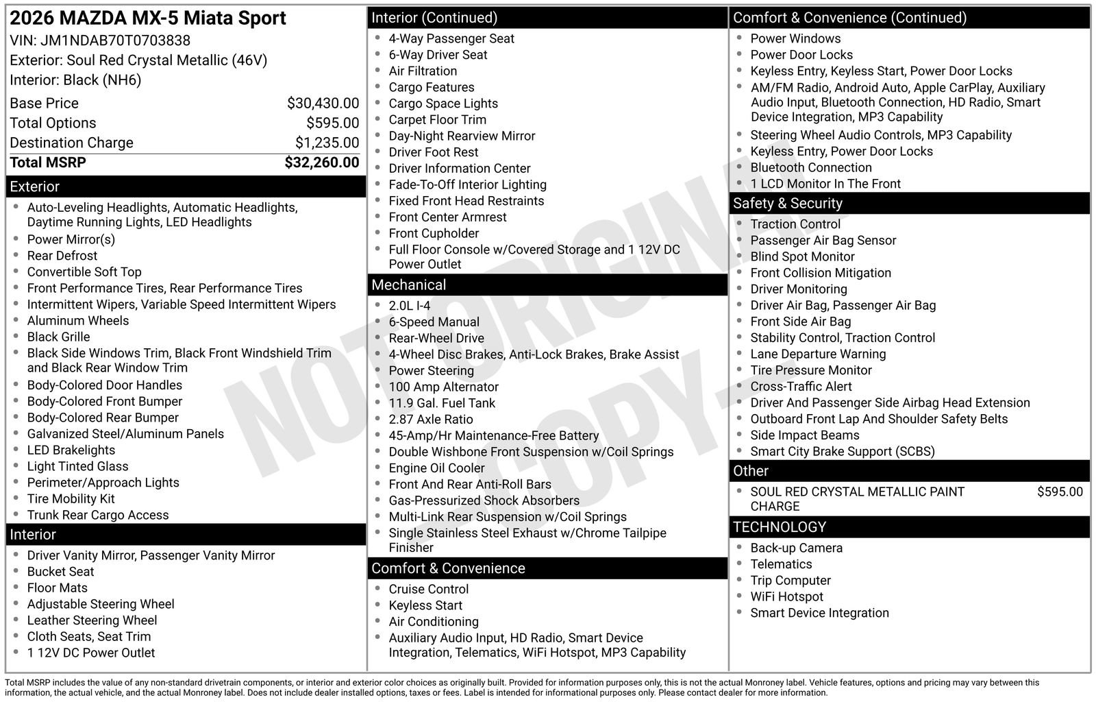 Certified 2026 MAZDA MX-5 Miata Sport RWD image 27