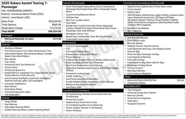 Used 2020 Subaru Ascent Touring w/ Popular Package #2