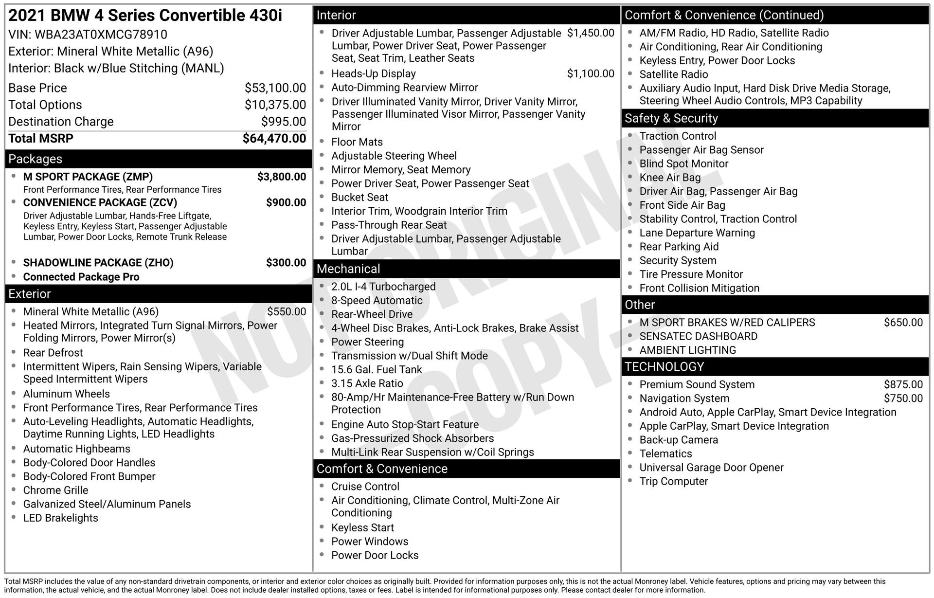 Used 2021 BMW 430i Convertible w/ M Sport Package RWD image 35