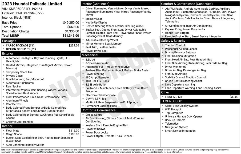 Used 2023 Hyundai Palisade Limited w/ Cargo Package image 2