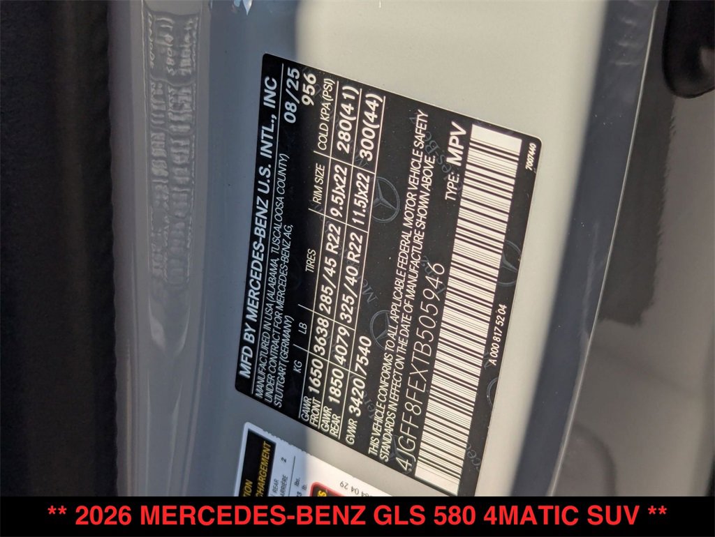 New 2026 Mercedes-Benz GLS 580 4MATIC image 22
