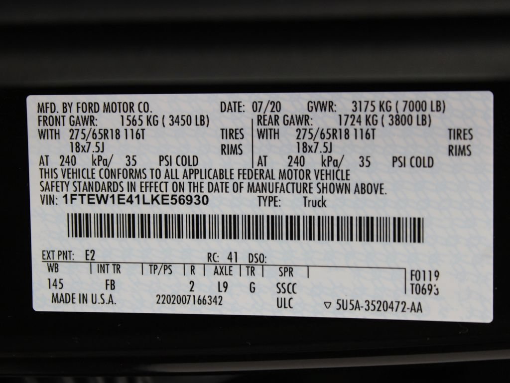 Used 2020 Ford F150 XLT w/ Equipment Group 302A Luxury AWD/4WD image 65