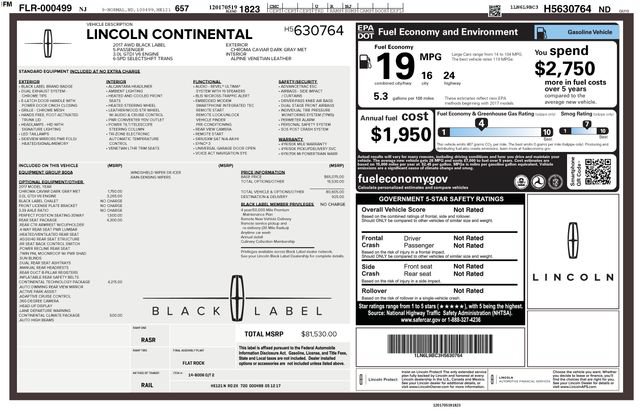 Used 2017 Lincoln Continental Black Label w/ Rear-seat Package AWD/4WD image 30