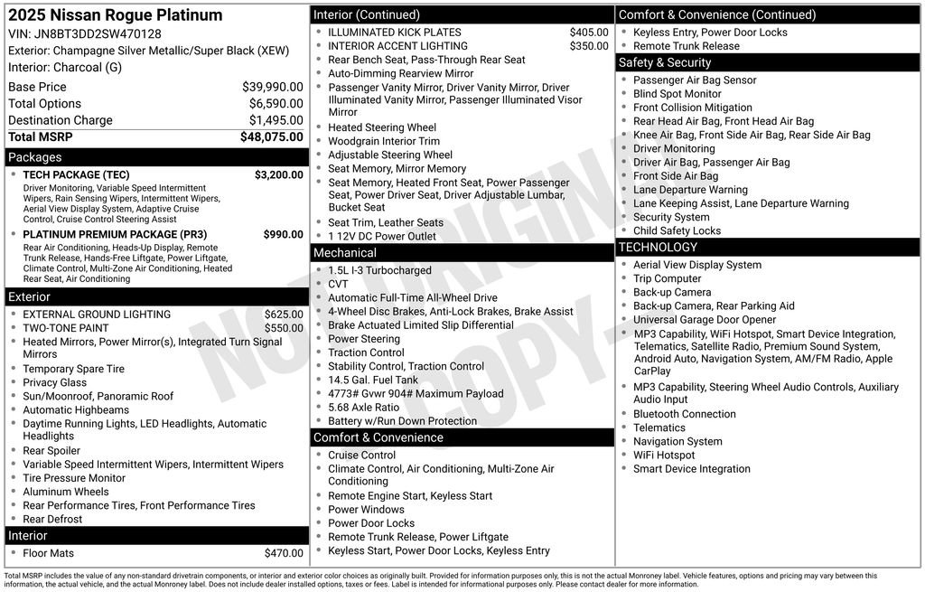 Used 2025 Nissan Rogue Platinum w/ Tech Package image 13