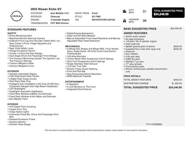 Used 2023 Nissan Kicks SV FWD image 4