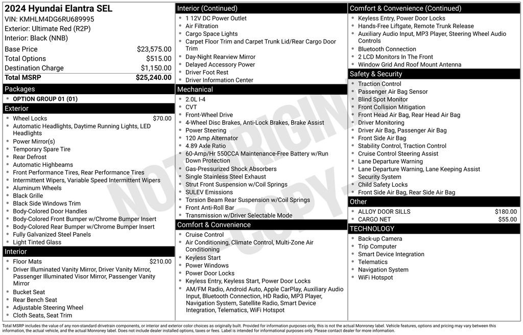 Used 2024 Hyundai Elantra SEL image 37