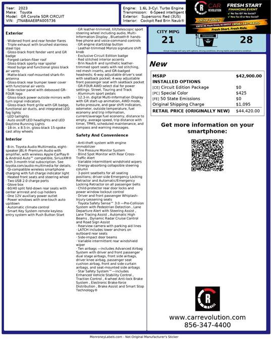 Used 2023 Toyota Corolla GR AWD/4WD image 12