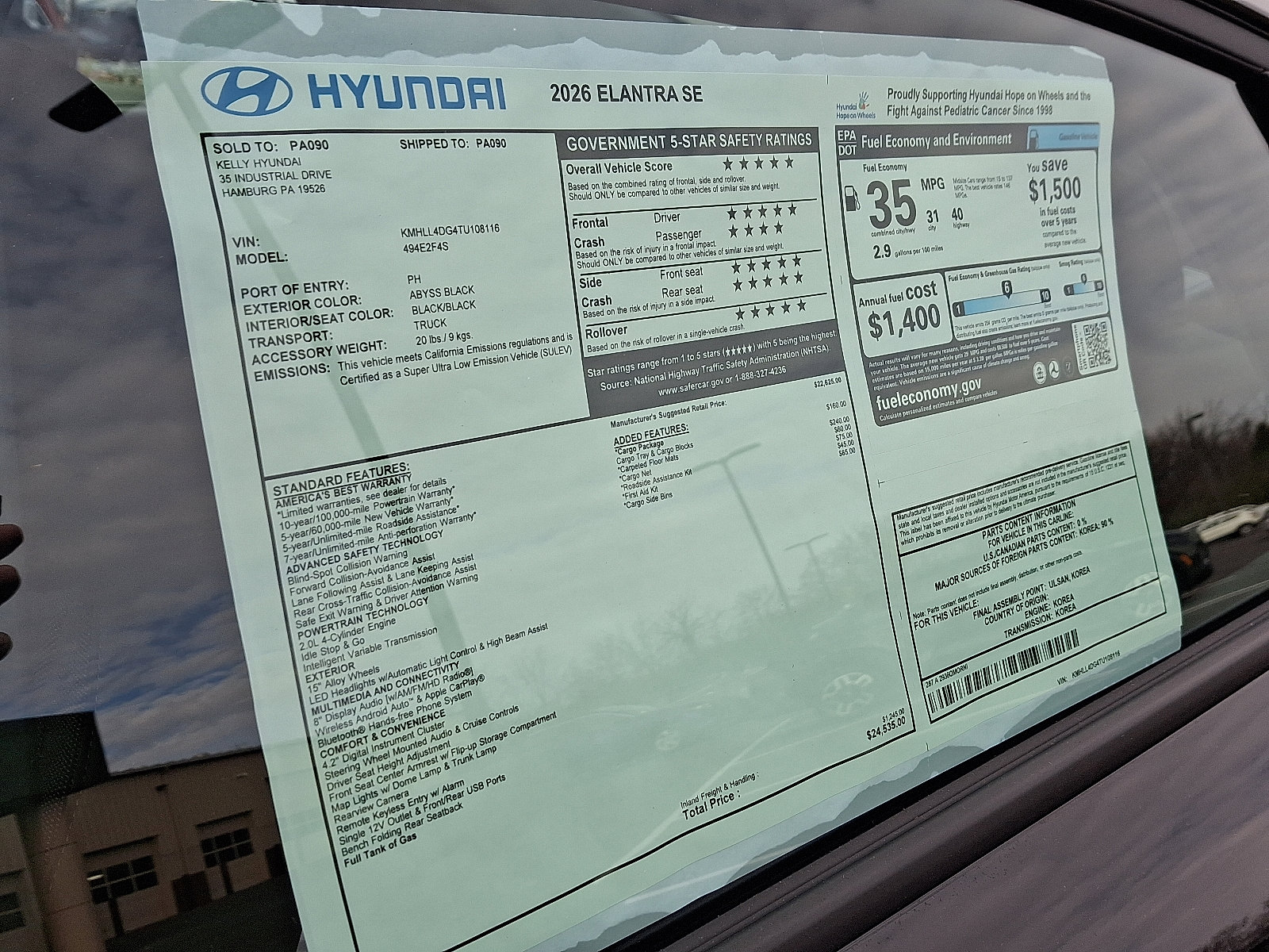 New 2026 Hyundai Elantra SE w/ Cargo Package image 11