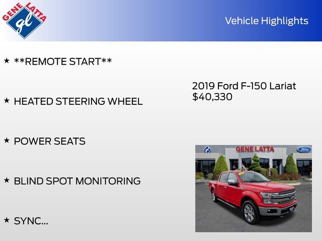 Certified 2019 Ford F150 Lariat w/ Equipment Group 502A Luxury AWD/4WD image 36