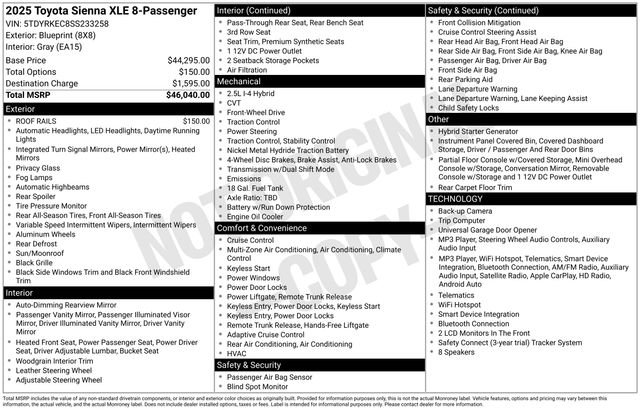 Used 2025 Toyota Sienna XLE FWD image 34