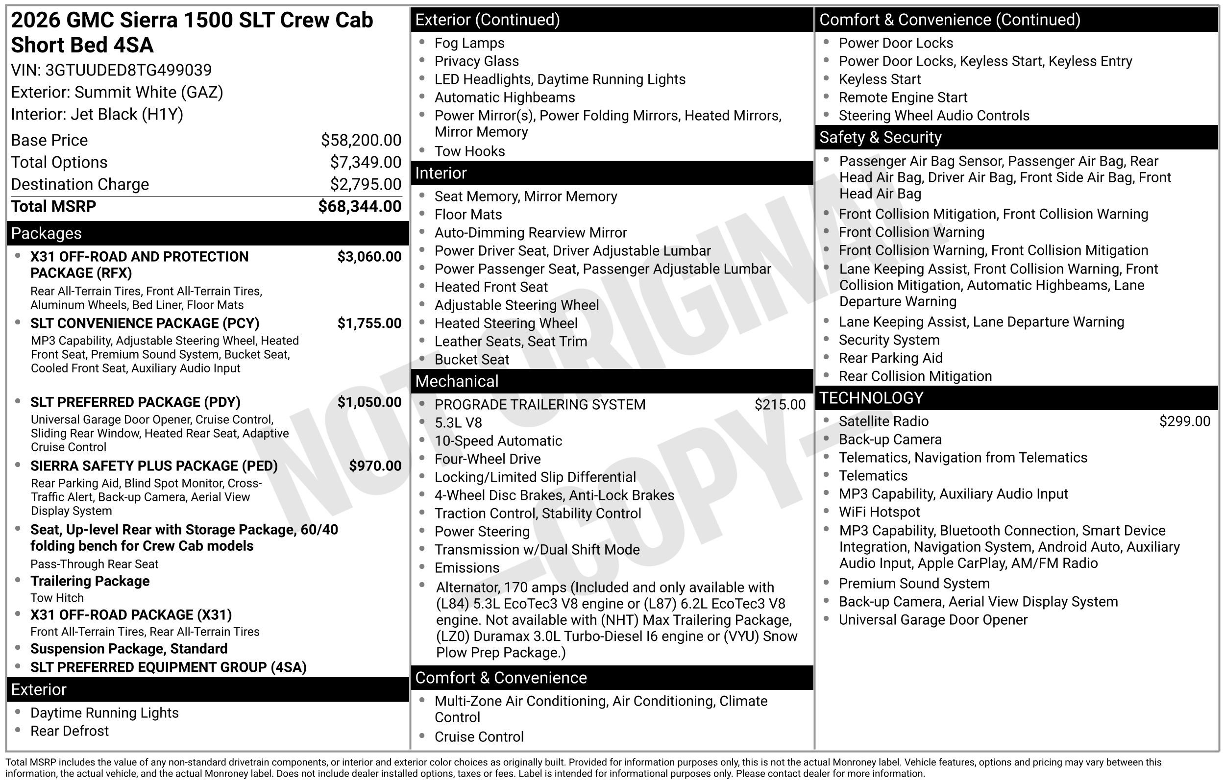 New 2026 GMC Sierra 1500 SLT AWD/4WD image 3