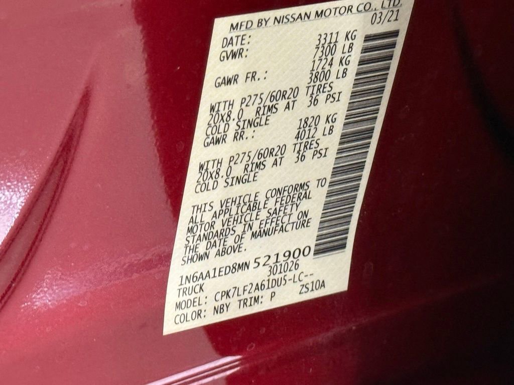 Used 2021 Nissan Titan Platinum Reserve w/ Off Road Protection Package image 36