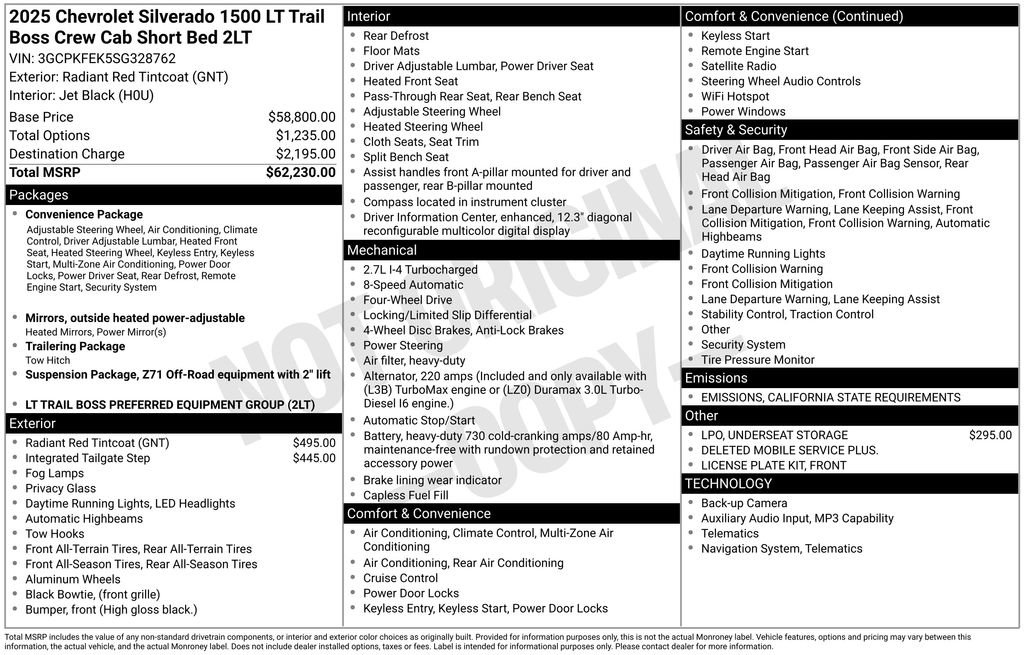 Certified 2025 Chevrolet Silverado 1500 LT Trail Boss image 34