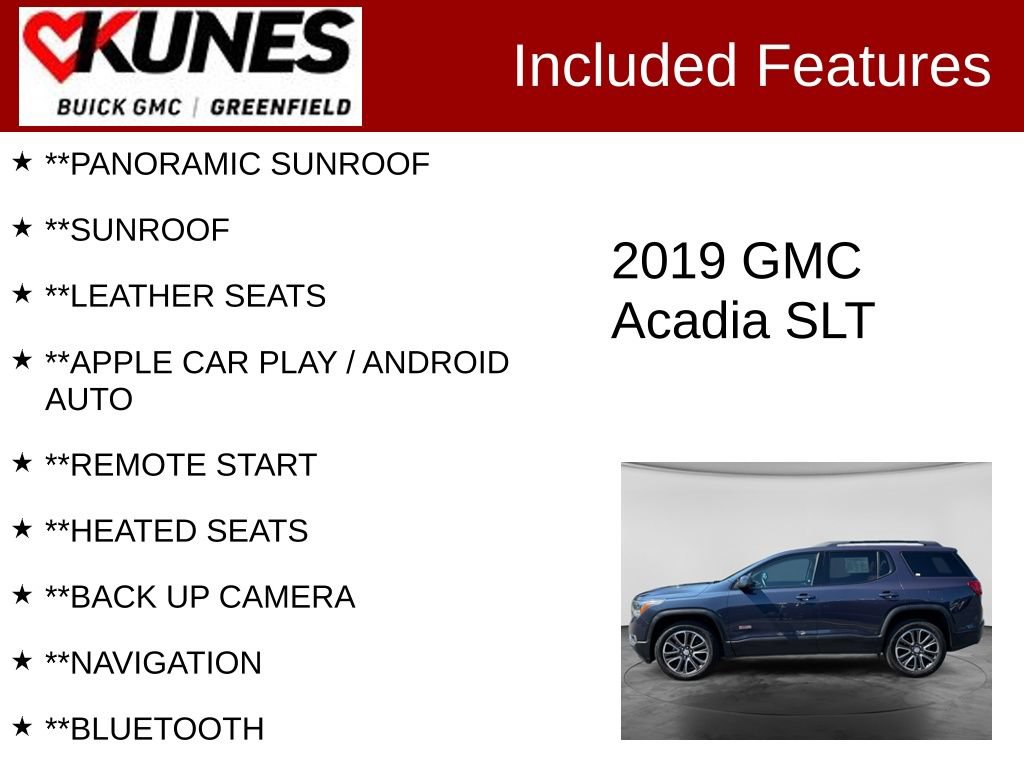 Used 2019 GMC Acadia SLT AWD/4WD image 2
