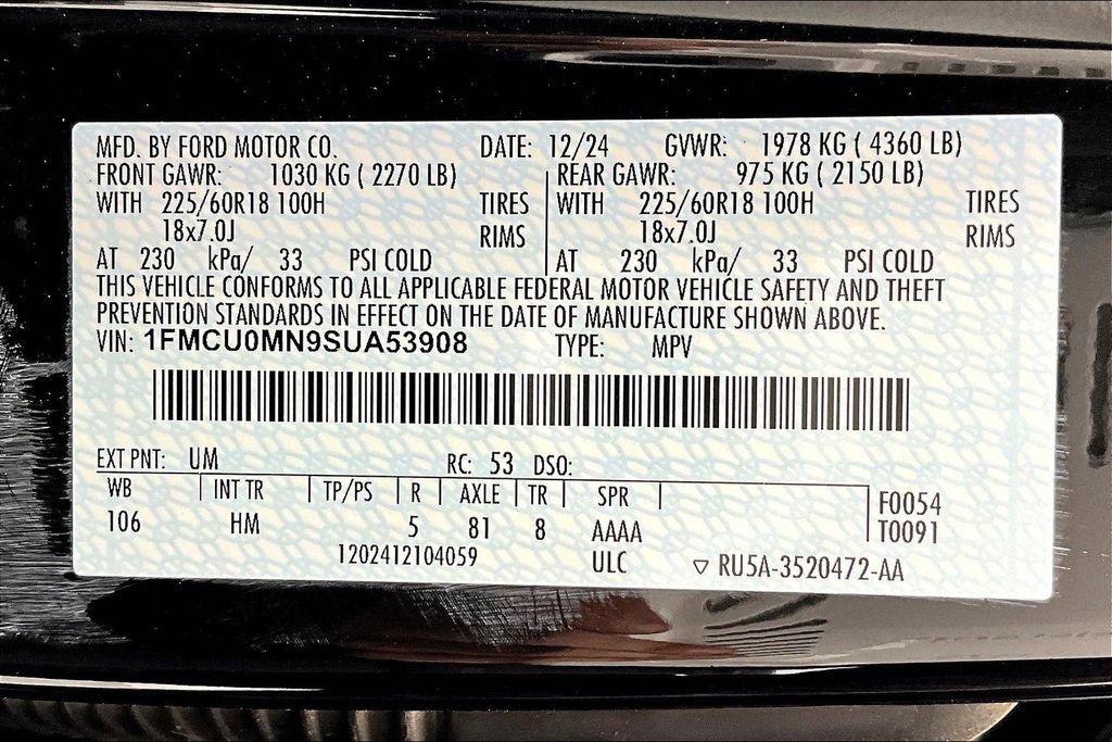 New 2025 Ford Escape ST-Line w/ Tech Pack #1 FWD image 8