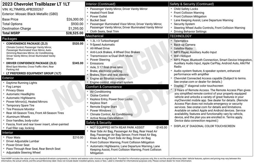 Used 2023 Chevrolet TrailBlazer LT w/ Convenience Package AWD/4WD 360° Tour